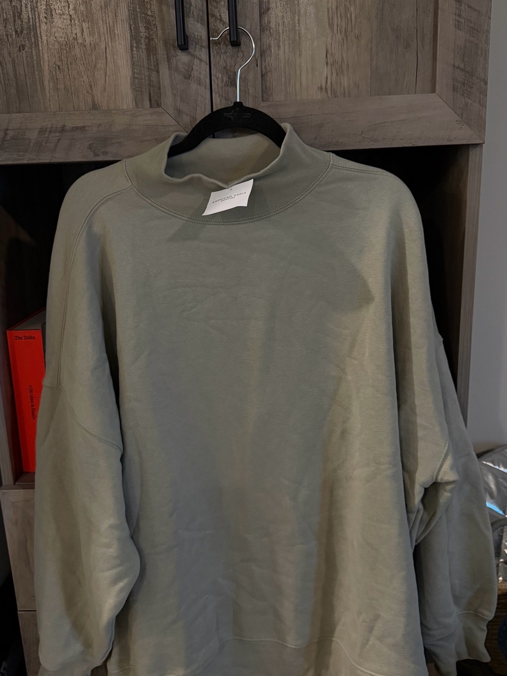 aerie Olive Green Mock Neck Sweatshirt